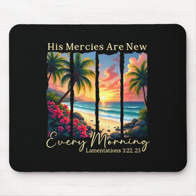 Mousepad His Mercies Are New Every Morning - Bible Verse Gi (Frente)