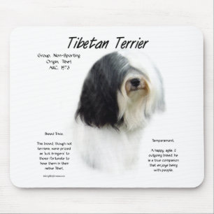 Mousepad História do Terrier tibetano; Eu Amo Terriers tibe