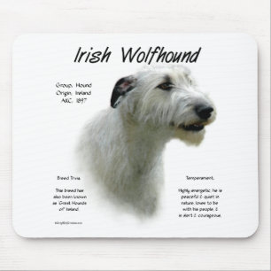 Mousepad História do Wolfhound Irlandês Branco