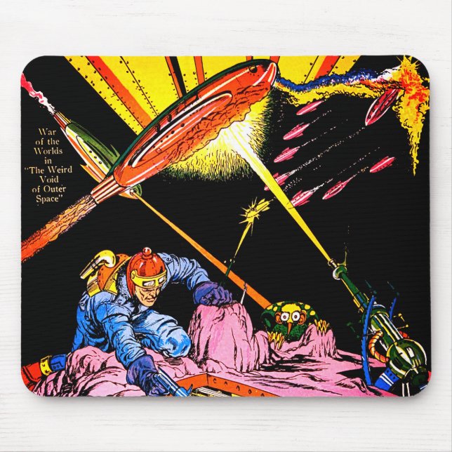 Mousepad História em quadrinhos Planet Laser Attack Sci Fi  (Frente)