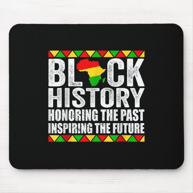Mousepad História Negra Educação é Livro da Liberdade Preto (Frente)