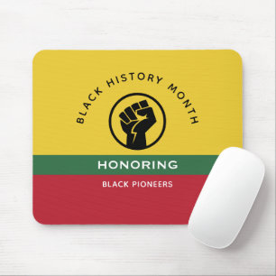 Mousepad História Negra Mês Curva Texto Afro-Americano