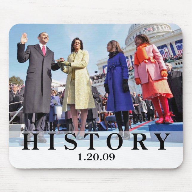 Mousepad HISTÓRIA: Presidente Obama Swearing Cerimónia (Frente)