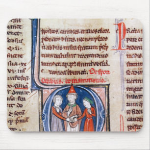 Mousepad Historiated rubrica "D" que descreve um casamento