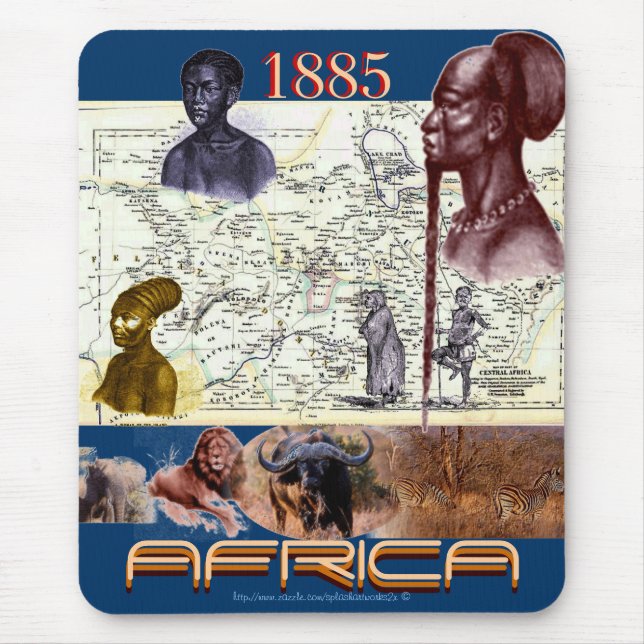 Mousepad Histórico de 1885 da África Nativa (Frente)