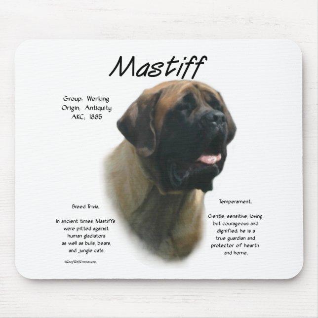 Mousepad Histórico de Mastiff Apricot (Frente)