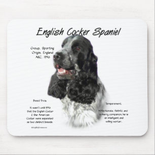 Mousepad Histórico de Spaniel de Cocker em Partiinglês