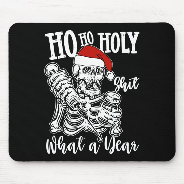 Mousepad Ho Santo Natal Engraçado Esqueleto Dançando Skelet (Frente)