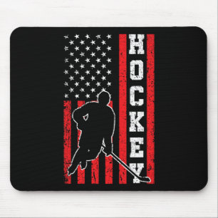 Mousepad Hockey American Flag Men 4 de julho