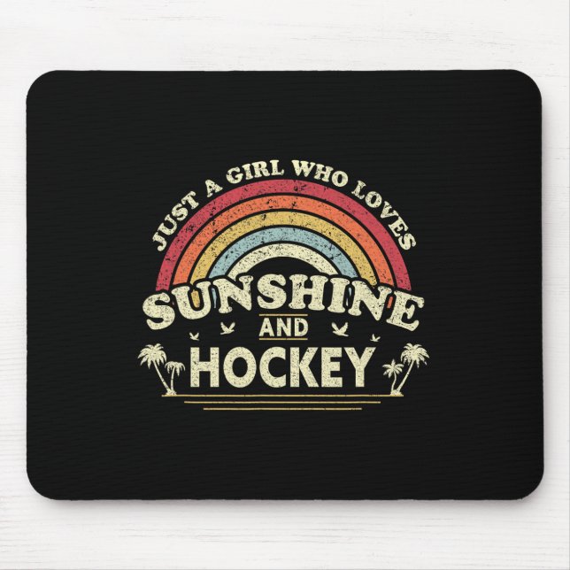 Mousepad Hockey. Apenas Uma Menina Que Ama Sol E Hóquei (Frente)