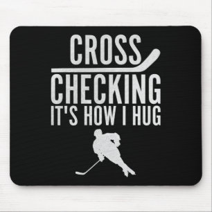 Mousepad Hockey Cross Checking É como eu abraço jogador de
