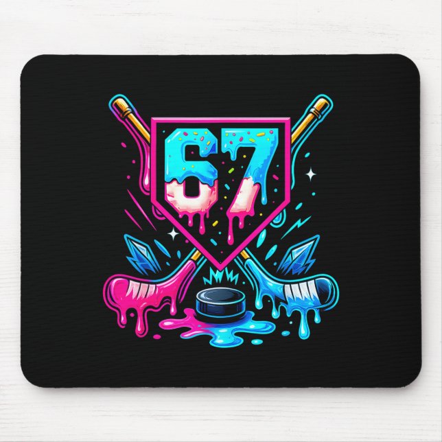 Mousepad Hockey Drip 6 7 Number 67 Six Seven Meme Men Boys  (Frente)