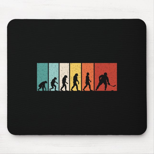 Mousepad Hockey Evolution Retro Ice Hockey Player Men Boys  (Frente)