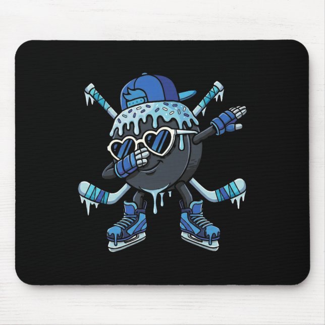 Mousepad Hockey Ice Cream Drip Dabbing Puck Stakes Sprinkle (Frente)