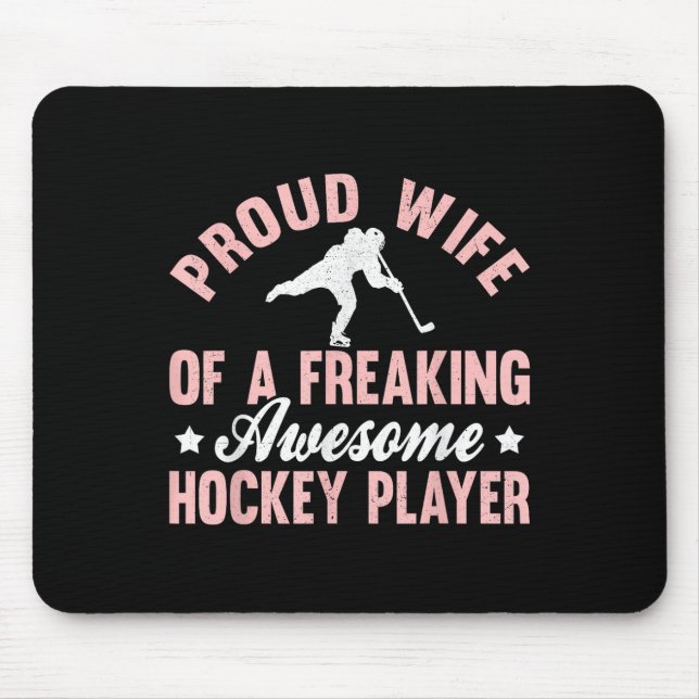 Mousepad Hockey Player Olympic Ice Hockey Field Hockey Wife (Frente)