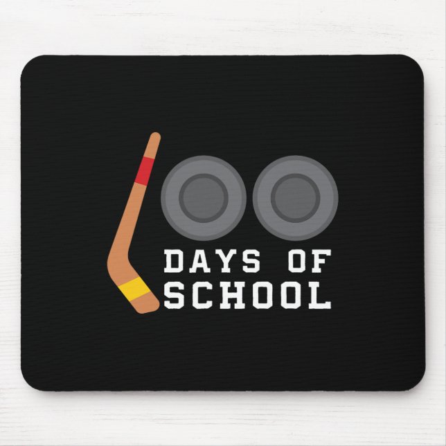 Mousepad Hockey Puck Stick 100 Dias De Professora Boy (Frente)