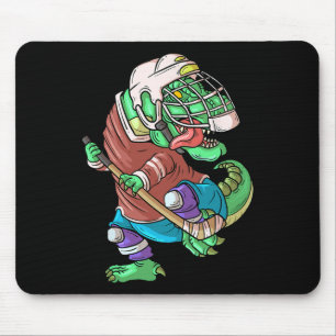 Mousepad Hockeysaurus Kids T-rex Dinossauro Com Hóquei No G