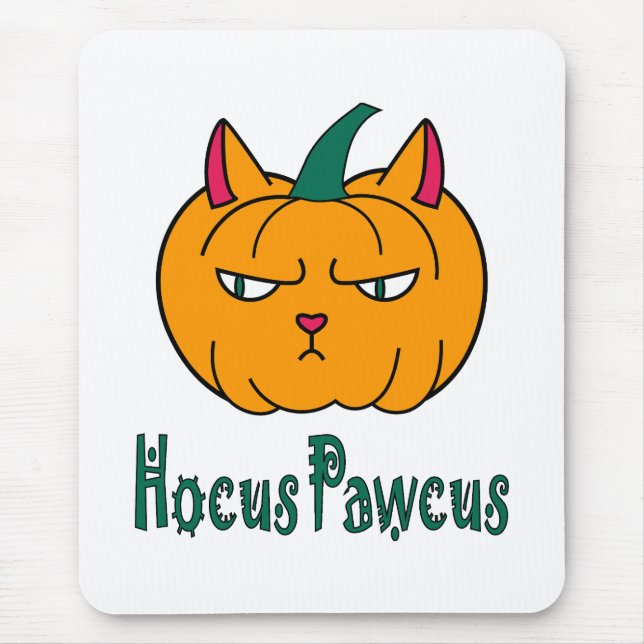 Mousepad Hocus pawcus Halloween abóbora gengibre magia (Frente)
