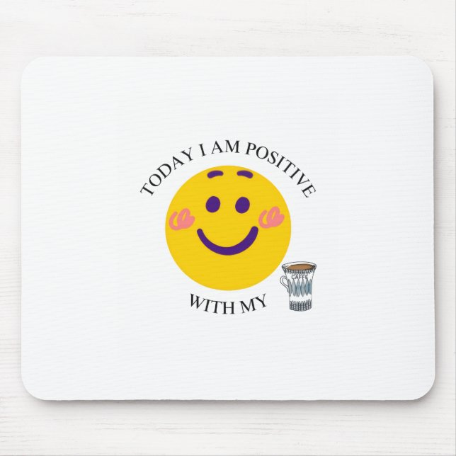 Mousepad Hoje Sou Positivo Com Meu Café (Frente)