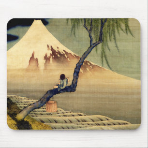 Mousepad Hokusai Boy Vivendo o Monte Fuji Japonês