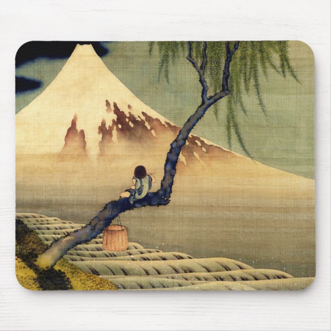 Mousepad Hokusai Boy Vivendo o Monte Fuji Japonês (Frente)