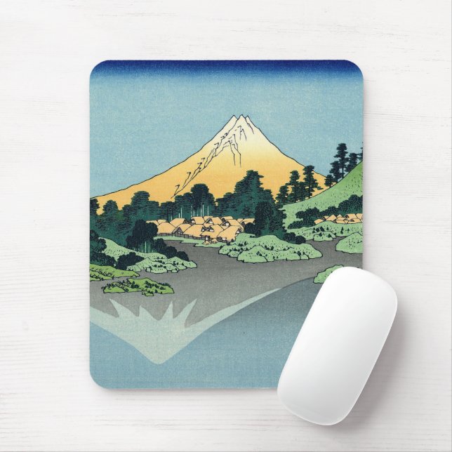 Mousepad Hokusai Monte Fuji reflete no lago Kawaguchi (Com mouse)