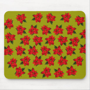 Mousepad Holiday Poinsettias