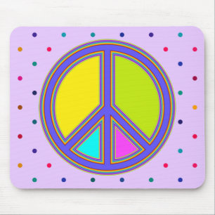 Mousepad holiES - sinal colorido PEACE + suas ideias