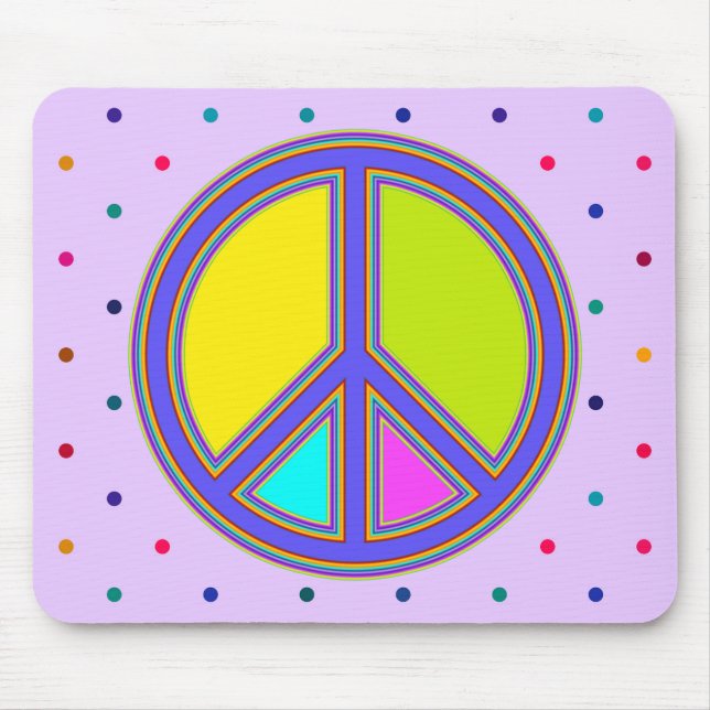 Mousepad holiES - sinal colorido PEACE + suas ideias (Frente)