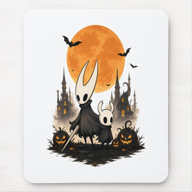 Mousepad Hollow Knight Halloween Assustadora Lua Abóbora Jo (Frente)