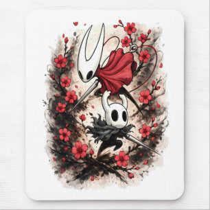 Mousepad Hollow Knight Hornet Flor de Cerejeira Arte de Jog