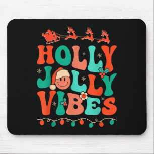 Mousepad Holly Retro Groovy Natal Jolly Vibes Papais noeis