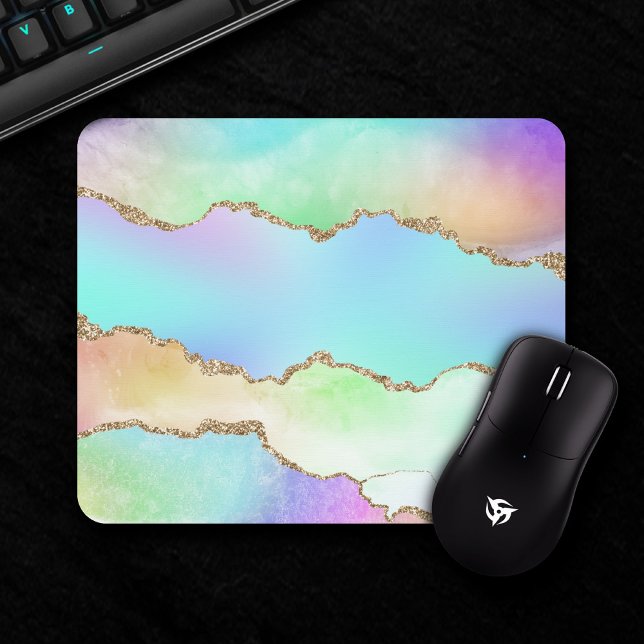 Mousepad Holo Agate | Mármaco de madeira picante iridescent (Criador carregado)
