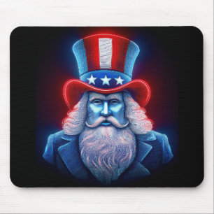 Mousepad Holograma Azul Vermelho do Tio Sam dos EUA