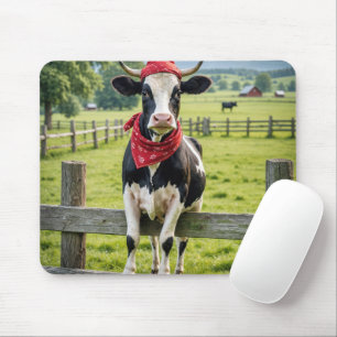 Mousepad Holstein numa cerca de Fazenda
