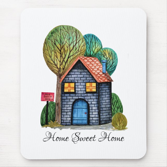 Mousepad Home Art Bonito De Aquarela (Frente)