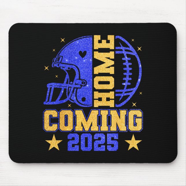 Mousepad Homecoming 2025 Hoco Football Mama Girl Blue Gold  (Frente)