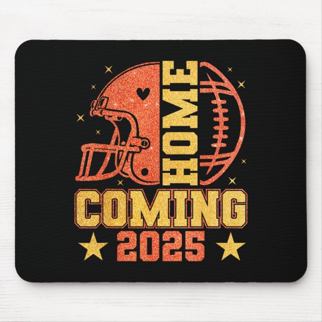 Mousepad Homecoming 2025 Hoco Football Mama Girl Orange Gol (Frente)