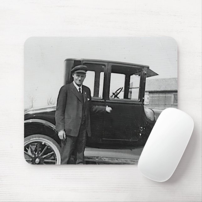 Mousepad Homem Americano e Seu Carro Antigo (Com mouse)