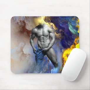 Mousepad Homem artístico de SlipperyJoe colocando jeans