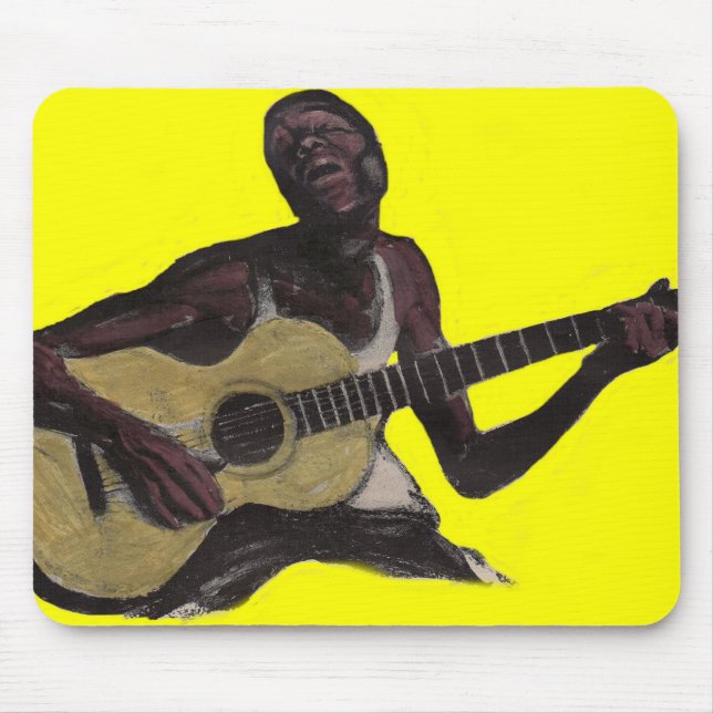 Mousepad homem azul cantando o blues (Frente)