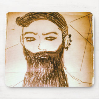 Mousepad homem barbudo mangá anime em mundo distorcido