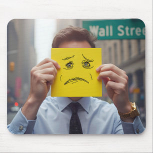 Mousepad Homem Com Cara Preocupada Desenhando Na Wall Stree