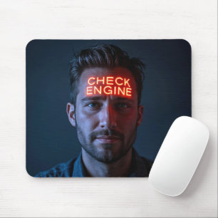 Mousepad Homem com Check Engine Sign na fronte