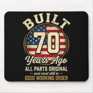 Mousepad Homem de 70 Anos Bandeira Patriótica EUA Pai 70º