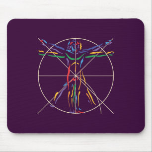 Mousepad Homem de Anatomia da DaVinci nas cores de Chakra
