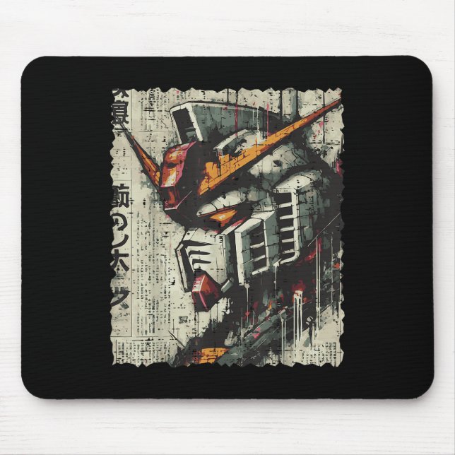 Mousepad Homem de Arte de Animação com Cabeça de Mecha Robô (Frente)