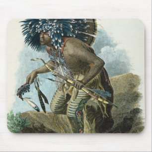 Mousepad Homem de medicina do tribo de Mandan no traje de