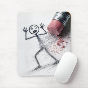 Mousepad Homem de palito chocado com borracha
