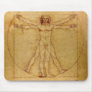 Mousepad Homem de Vitruvian por Leonardo da Vinci